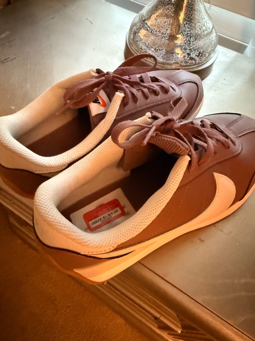 Nike Women’s Sneakers in Brown and White
